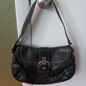 Coach G0778-F10910 Black Leather Hobo Shoulder Bag